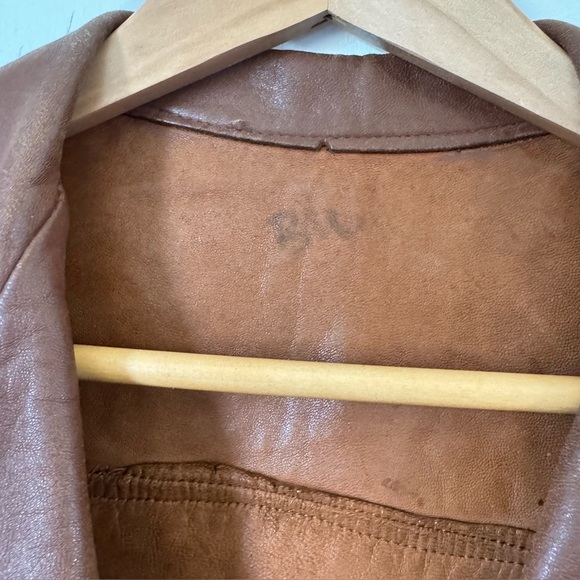 Vintage Brown Fringe Leather Jacket 50s Western Boho Harriswear Womens Medium - Picture 4 of 12